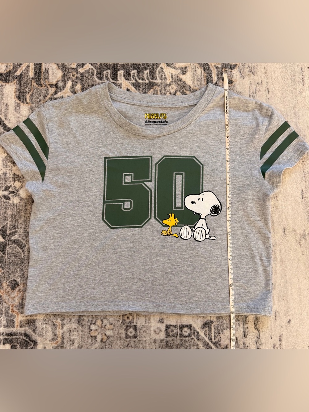 Aeropostale Snoopy 50 Graphic Boxy Cropped T-Shirt Girl’s Women’s